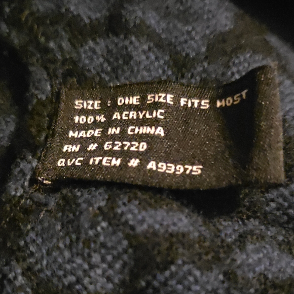 Blue and Black Animal Print Poncho - Picture 4 of 4